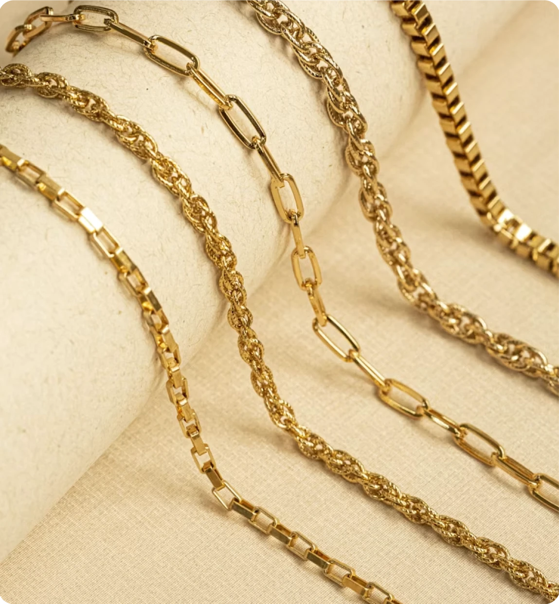 Gold chain necklaces and pendants at a pawn shop in Brockton MA
