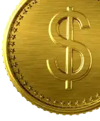 Brockton MA A gold coin with a dollar sign in the center