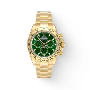 Brockton MA A gold watch with a green face