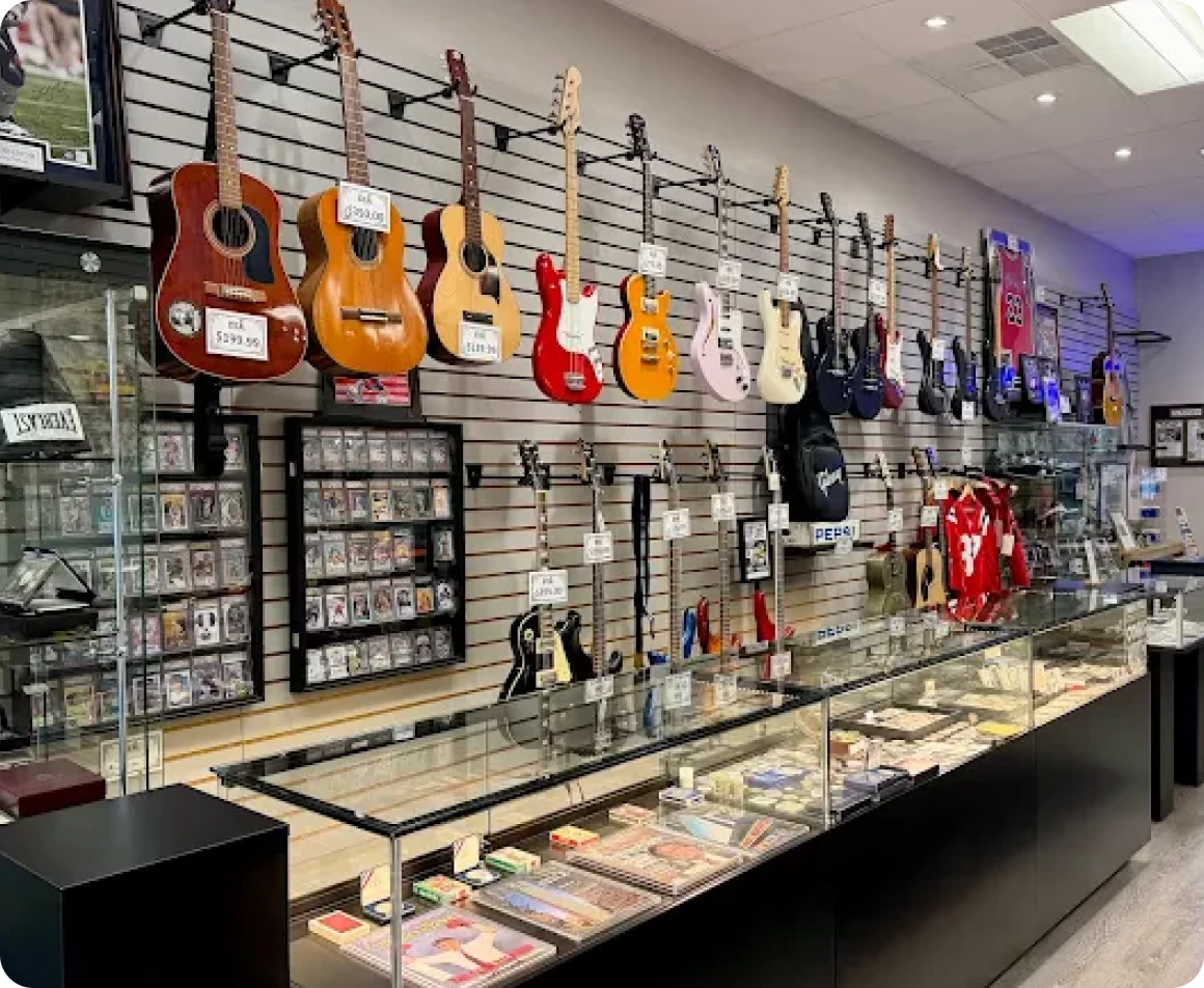 A pawn shop in Brockton MA with a wide selection of guitars and a cash for gold and pawn loans